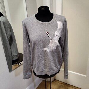 Lucky Brand Embroidered Crane Sweatshirt